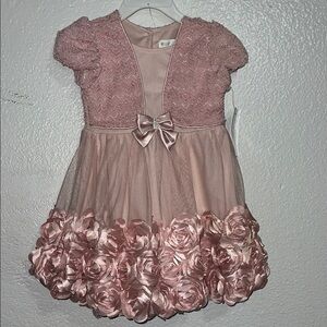 Nannette Pink Rosette Formal Dress Toddler size T3
